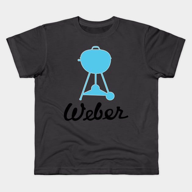 Classic Weber Kettle Logo and Wood Dale Grill Kids T-Shirt by zavod44